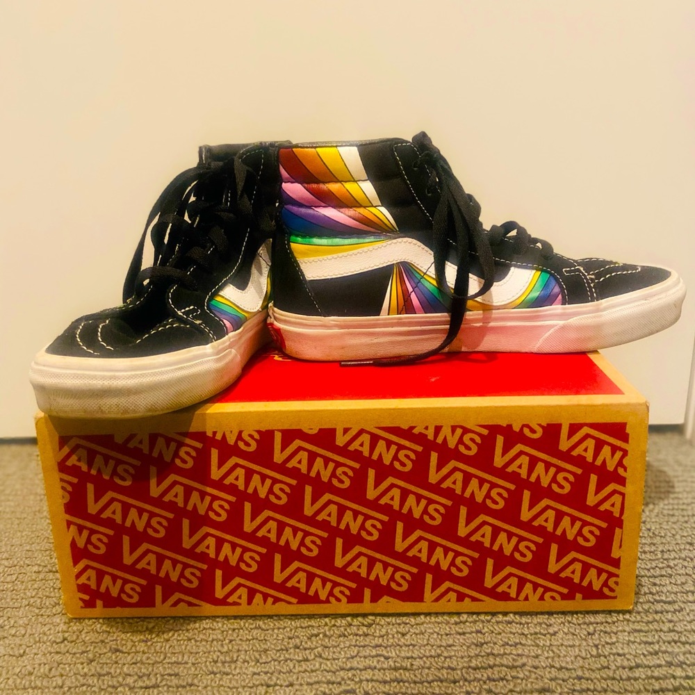 Multi color Vans really great condition